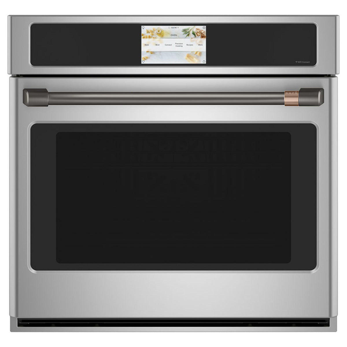 30" Built-In Convection Single Wall Oven in Stainless Steel with Brushed Black hardware