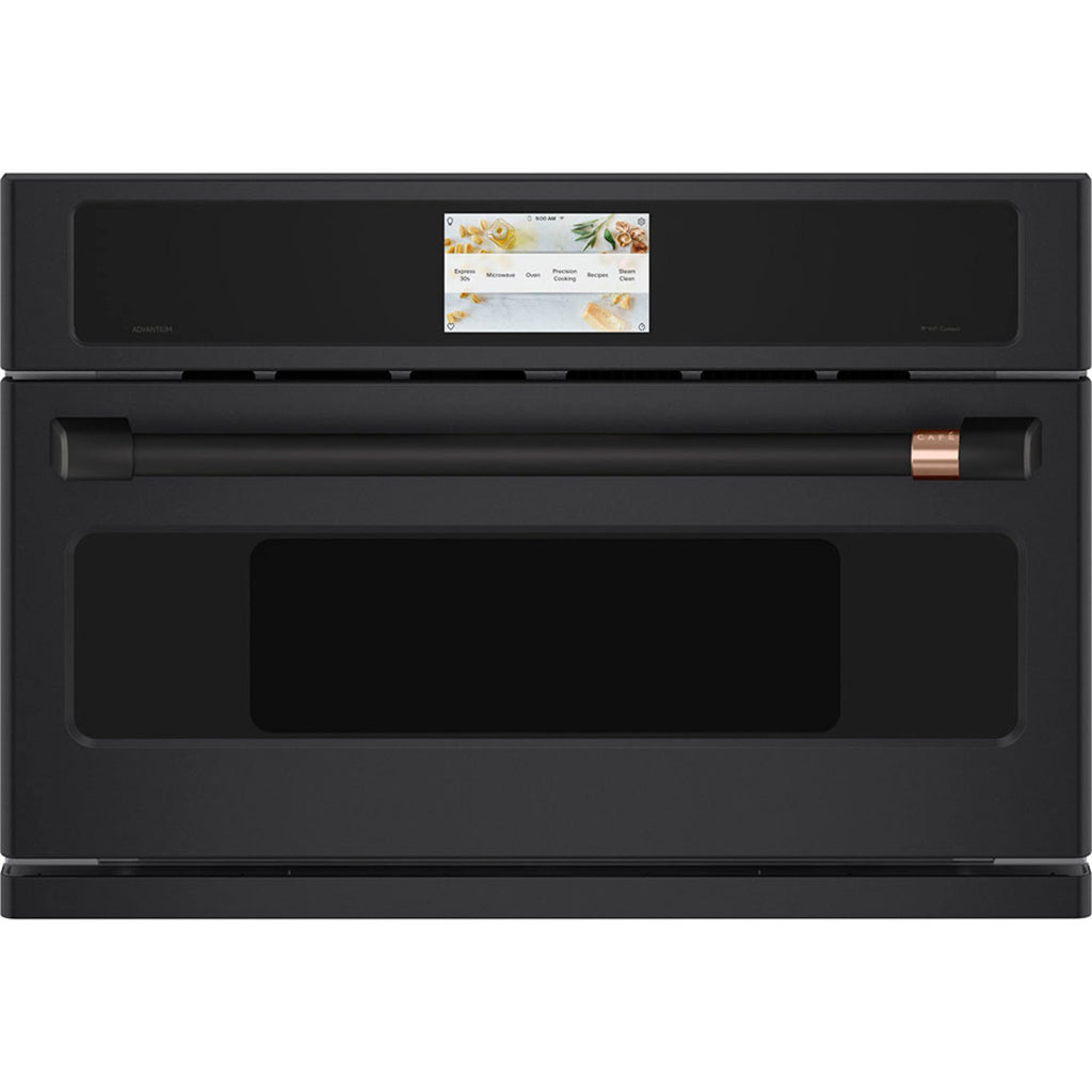 30" Smart Five in One Oven with 120V Advantium Technology in Matte Black with Flat Black hardware