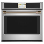 30" Built-In Convection Single Wall Oven in Stainless Steel with Brushed Bronze hardware