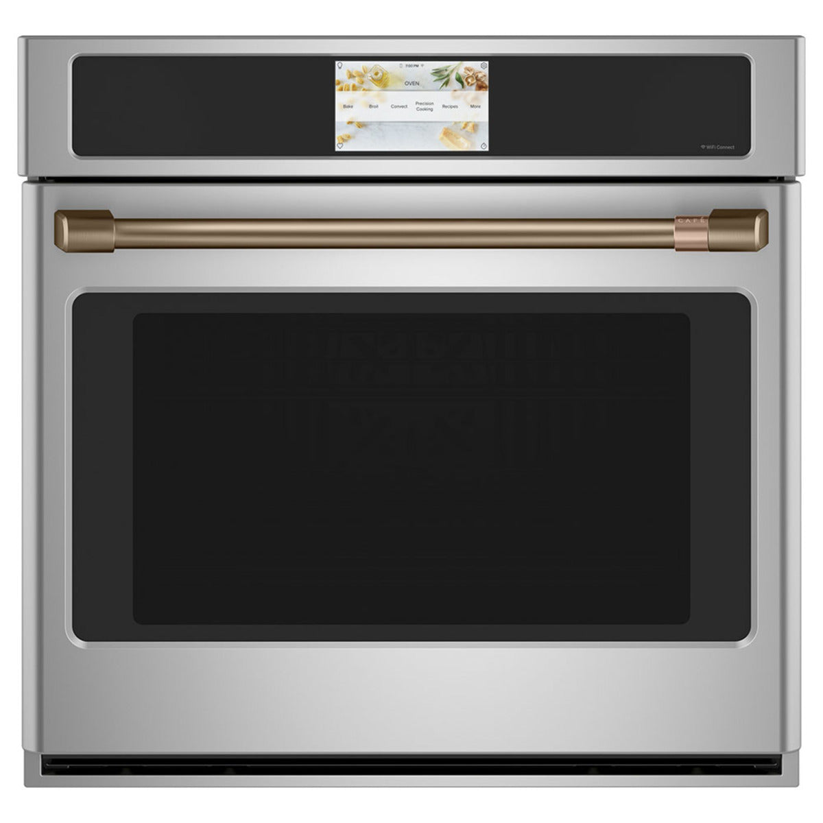 30" Built-In Convection Single Wall Oven in Stainless Steel with Brushed Bronze hardware