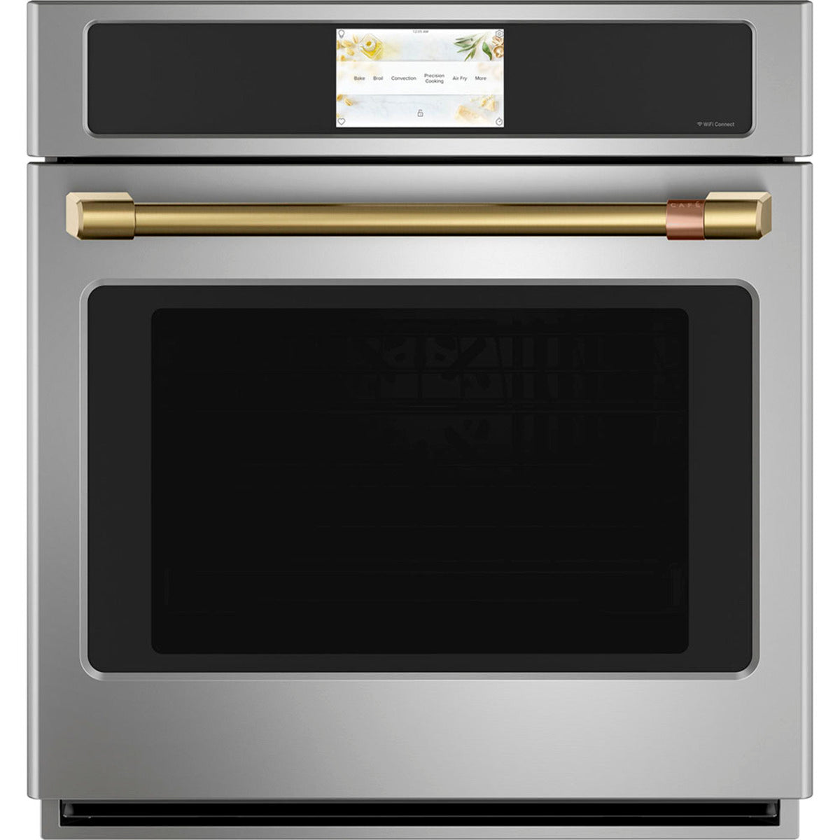 30" Built-In Convection Single Wall Oven in Stainless Steel with Brushed Brass hardware