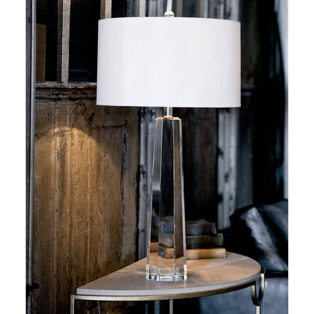 Tapered Hex Crystal Table Lamp by Regina Andrew - view 2