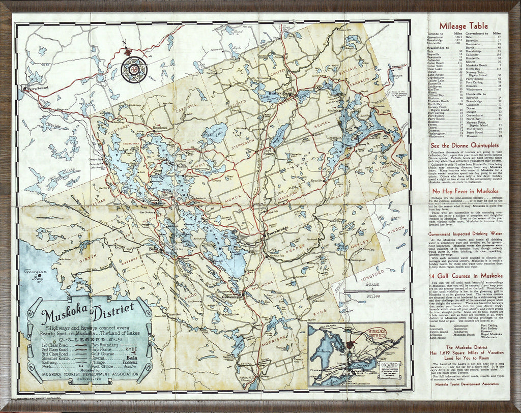 Muskoka District Map wall art by Celadon Art