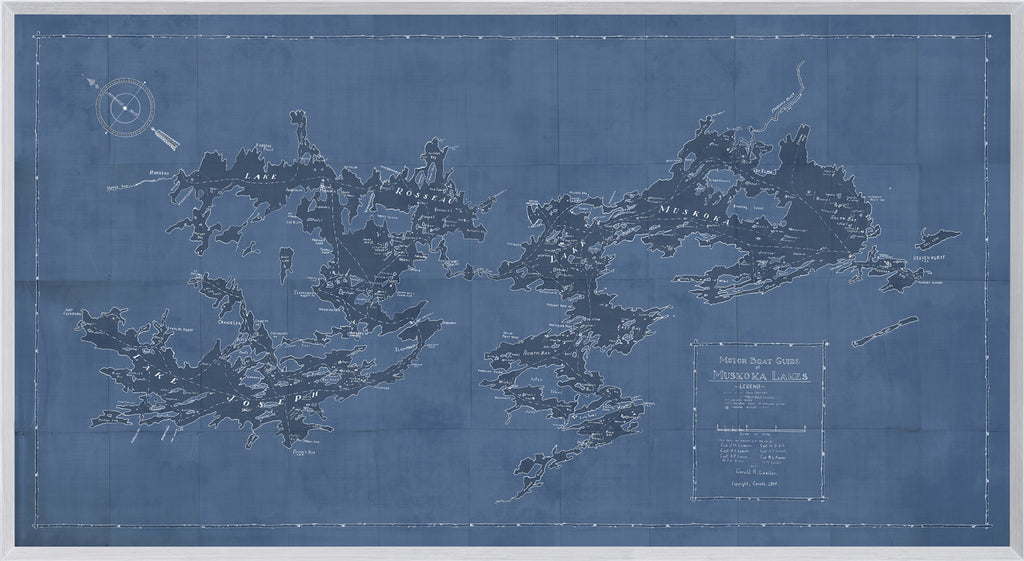 Map – Motorboat Guide of Muskoka Lakes wall art by Celadon Art