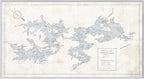 Map – Motorboat Guide of Muskoka Lakes wall art by Celadon Art - Grey on Ivory