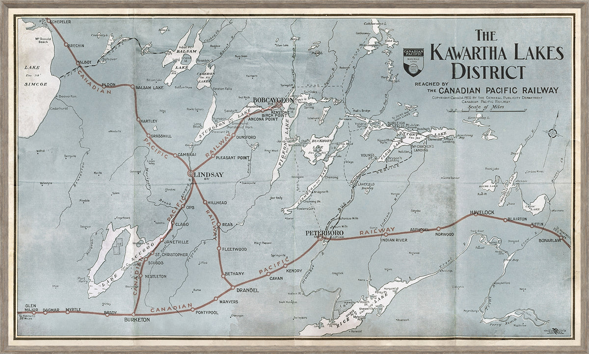 Map – Kawartha Lakes wall art by Celadon Art