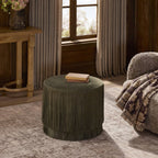 Rodeo Fringe Leather Ottoman