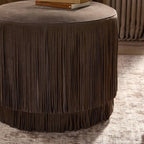 Rodeo Fringe Leather Ottoman