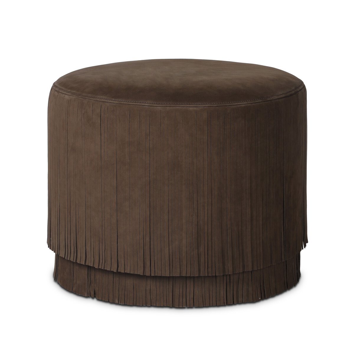 Rodeo Fringe Leather Ottoman