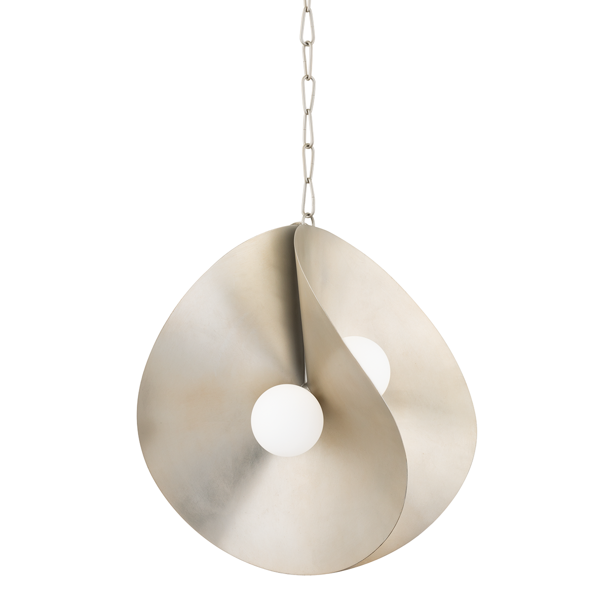 24 inch Peony pendant in Silver Leaf