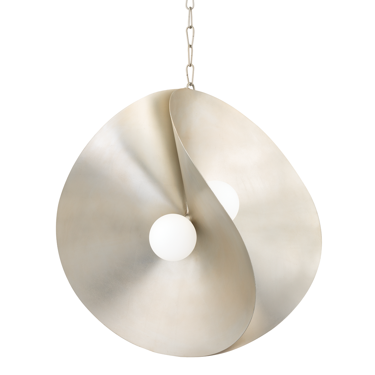 30 inch Peony pendant in Silver Leaf