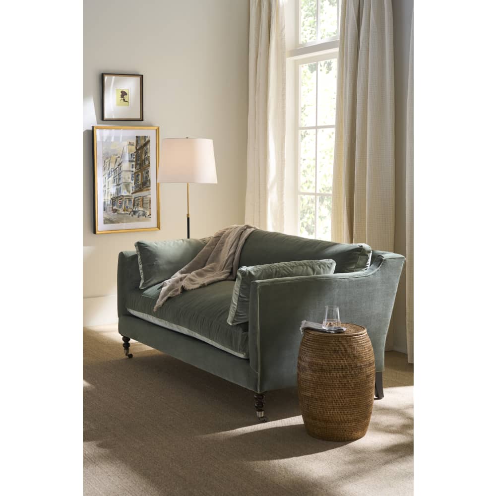 Quick Ship 71” Madeline Sofa - Antiqued Moss Velvet