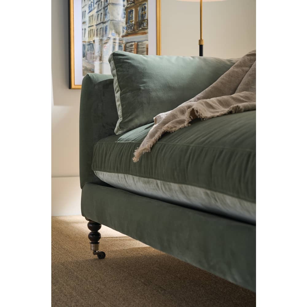 Quick Ship 71” Madeline Sofa - Antiqued Moss Velvet