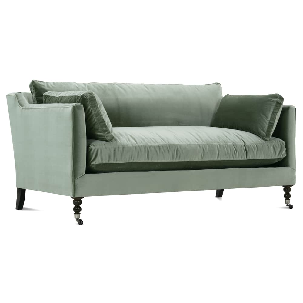 Quick Ship 71” Madeline Sofa - Antiqued Moss Velvet