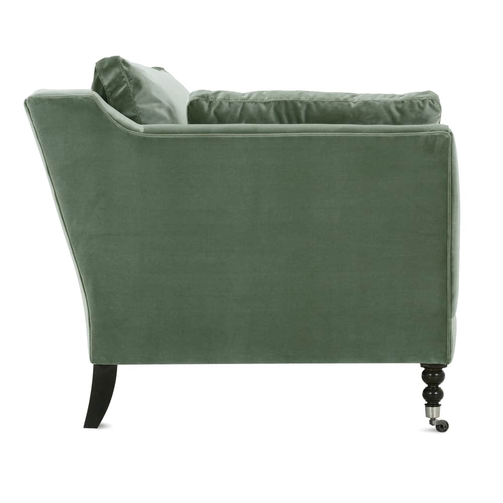 Quick Ship 71” Madeline Sofa - Antiqued Moss Velvet