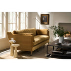 Quick Ship 90" Madeline Sofa - Antiqued Amber Velvet