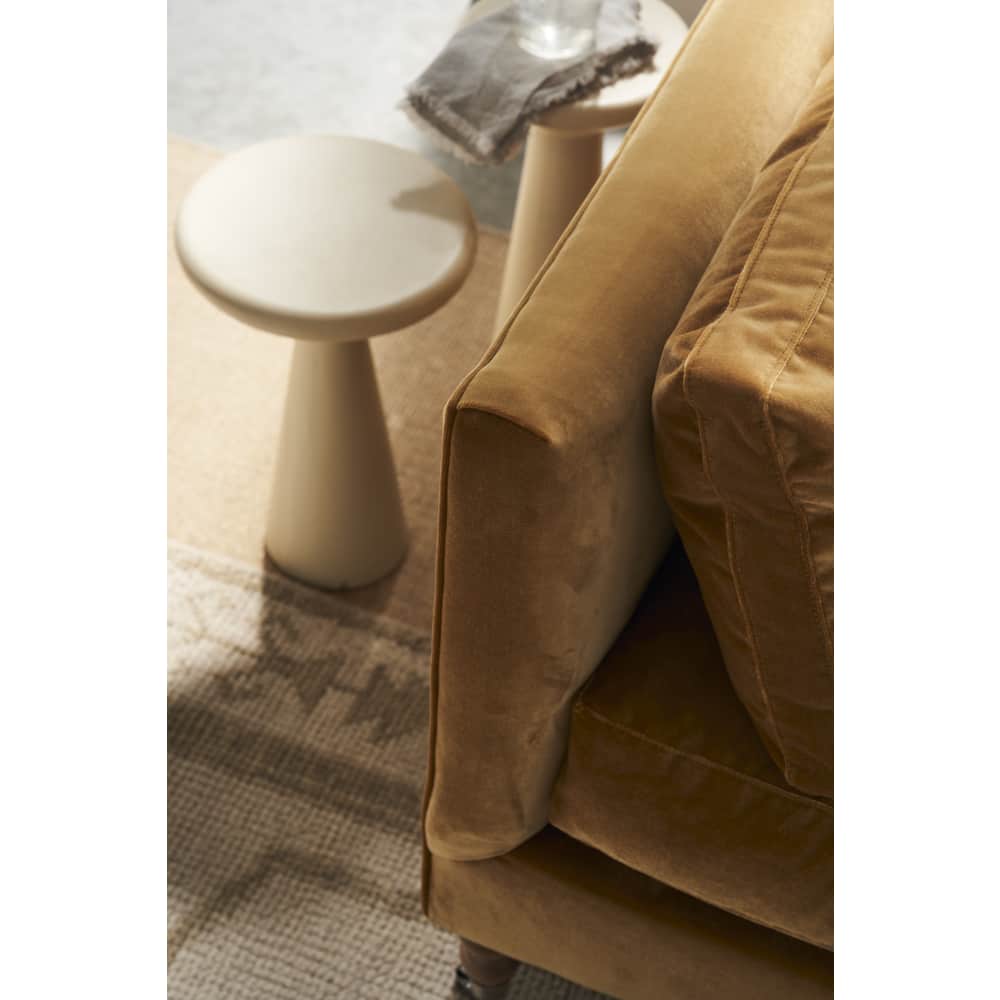 Quick Ship 90" Madeline Sofa - Antiqued Amber Velvet