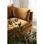 Quick Ship 90" Madeline Sofa - Antiqued Amber Velvet