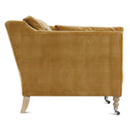 Quick Ship 90" Madeline Sofa - Antiqued Amber Velvet