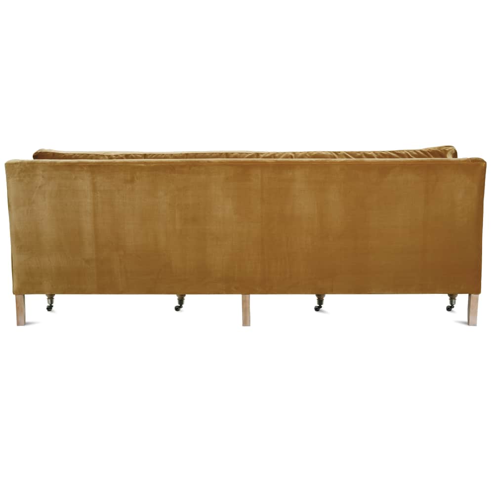 Quick Ship 90" Madeline Sofa - Antiqued Amber Velvet
