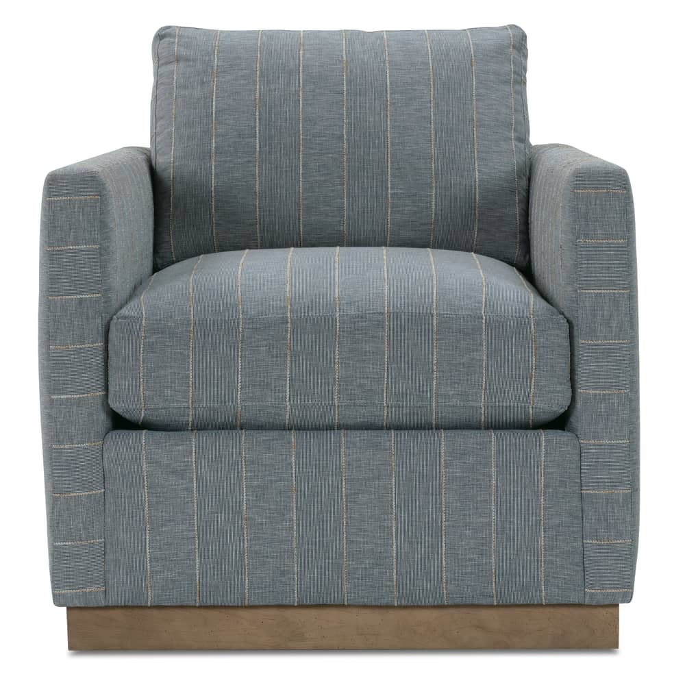 Allie Quick Ship Allie Swivel - Indigo Kid-proof Stripe