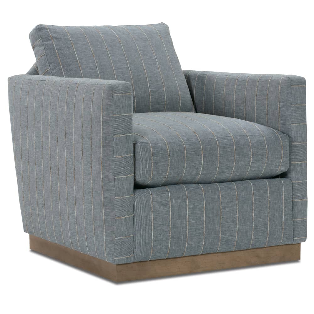 Allie Quick Ship Allie Swivel - Indigo Kid-proof Stripe