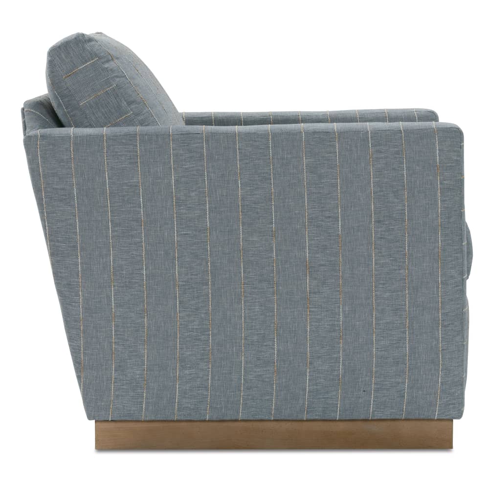 Allie Quick Ship Allie Swivel - Indigo Kid-proof Stripe