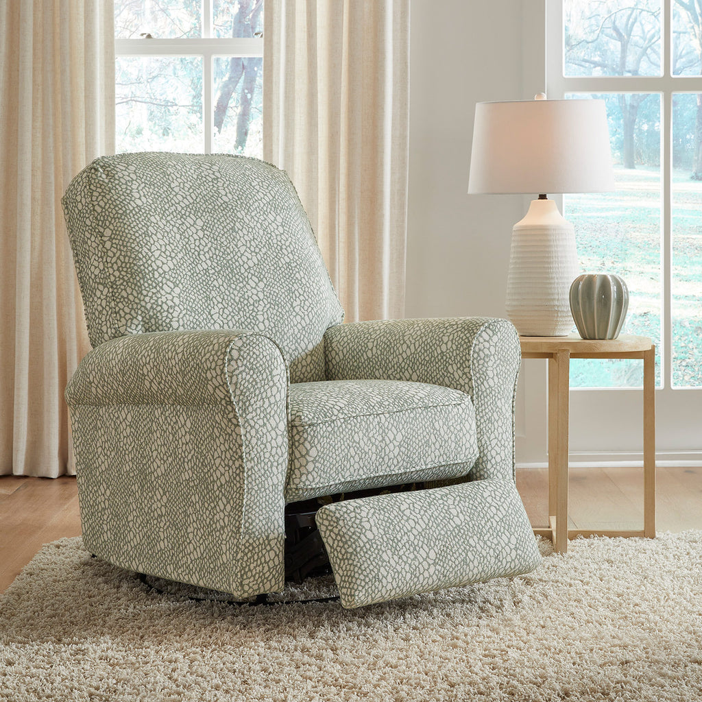 Josey Swivel Glider Recliner in a room