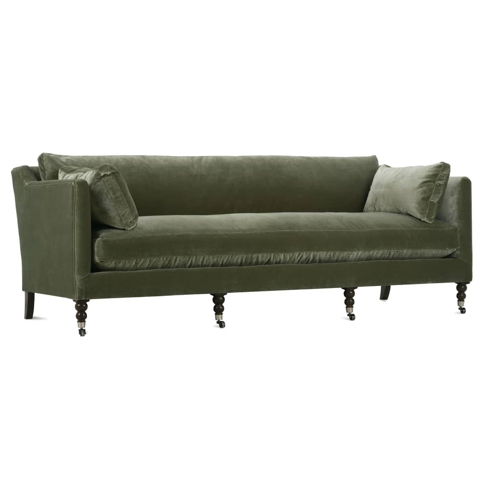 Quick Ship 90" Madeline Sofa - Antiqued Moss Velvet