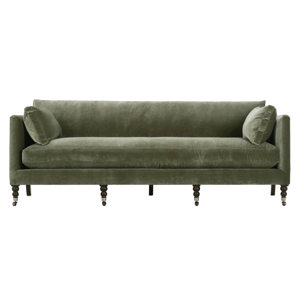 Quick Ship 90" Madeline Sofa - Antiqued Moss Velvet