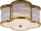 Basil Small Flush Mount by Alexa Hampton in Natural Brass with Clear Glass Rods