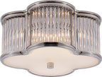 Basil Small Flush Mount by Alexa Hampton in Polished Nickel with Clear Glass Rods