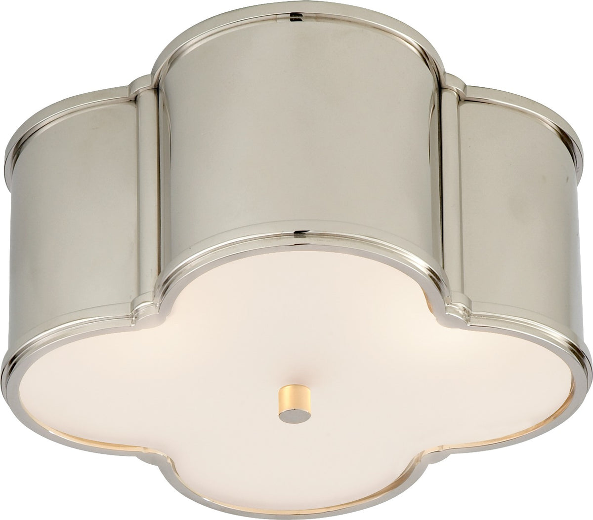 Basil Small Flush Mount by Alexa Hampton in Polished Nickel with Frosted Glass
