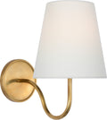 Lyndsie Small Sconce in Hand-Rubbed Antique Brass with Linen shade