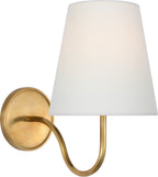 Lyndsie Small Sconce in Hand-Rubbed Antique Brass with Linen shade