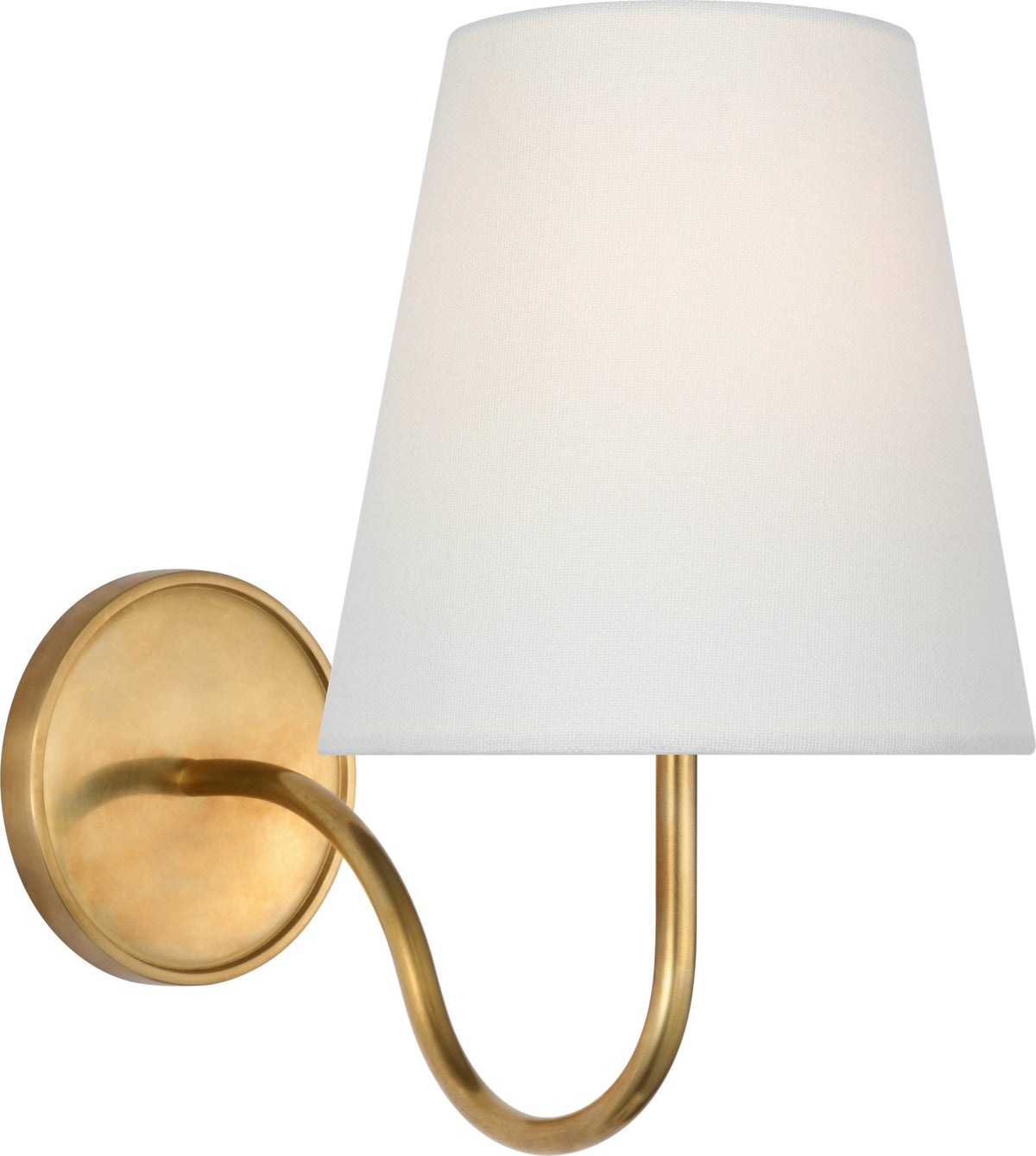 Lyndsie Small Sconce in Hand-Rubbed Antique Brass with Linen shade