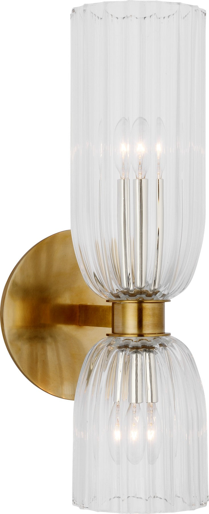 Asalea Double Bath Sconce in Hand-Rubbed Antique Brass