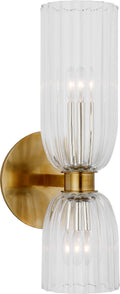 Asalea Double Bath Sconce in Hand-Rubbed Antique Brass