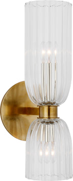 Asalea Double Bath Sconce in Hand-Rubbed Antique Brass