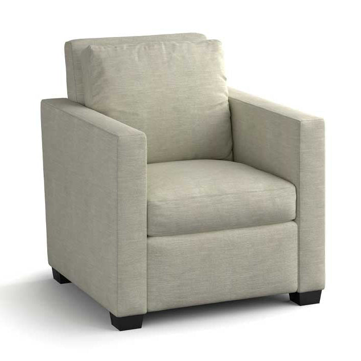 Beige armchair on a white background