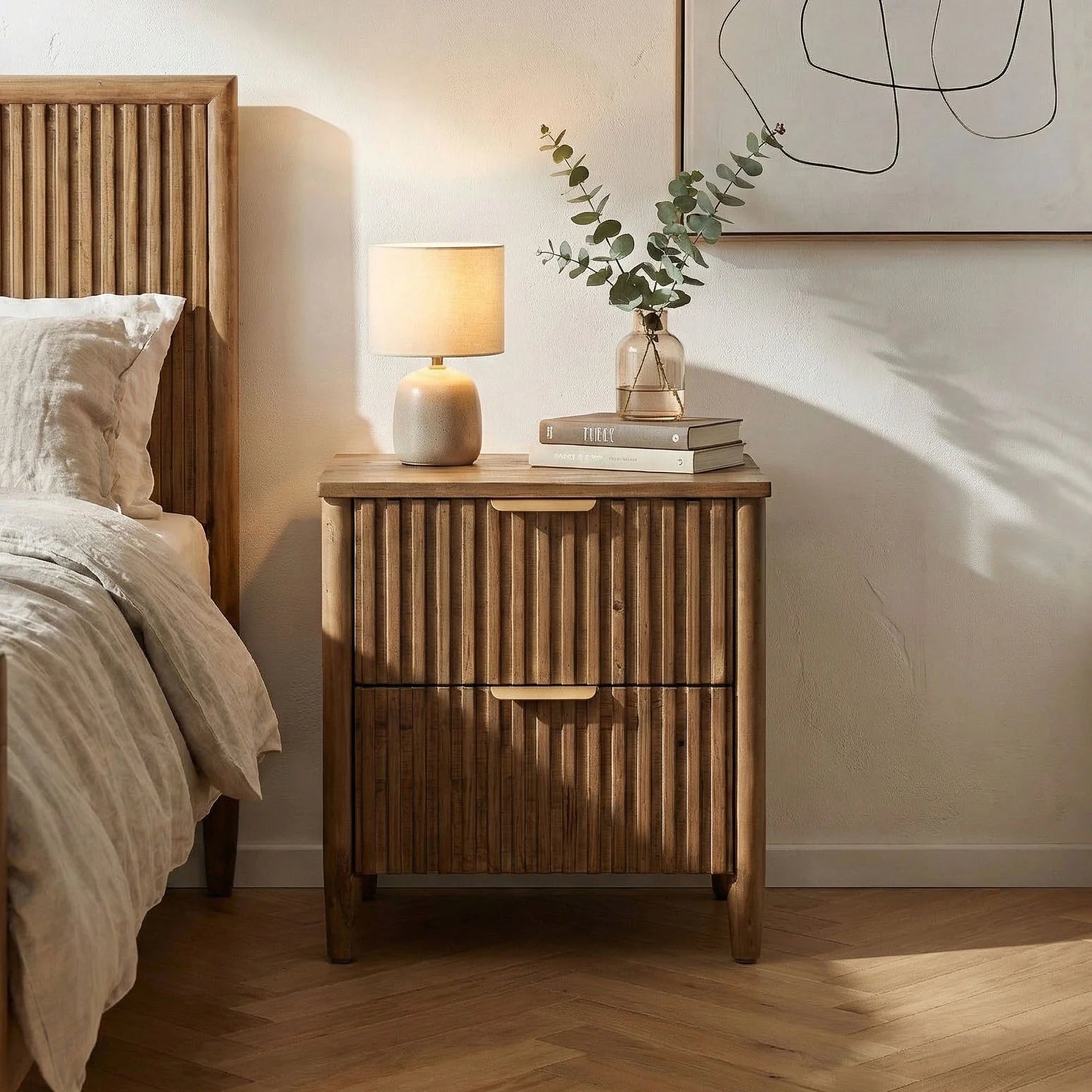 Britanica 2 Drawer Nightstand