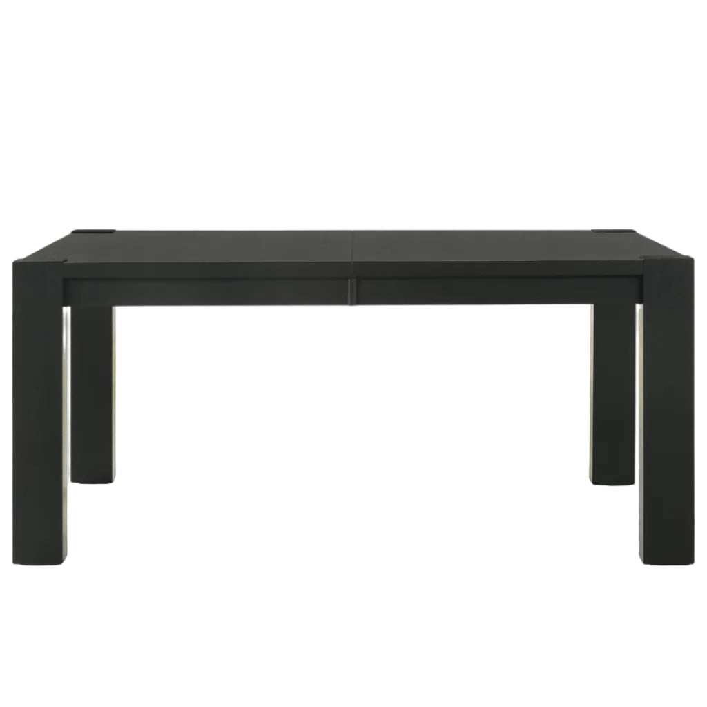 Black rectangular table on a white background