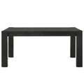 Black rectangular table on a white background