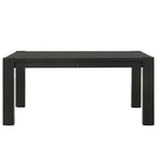 Black rectangular table on a white background