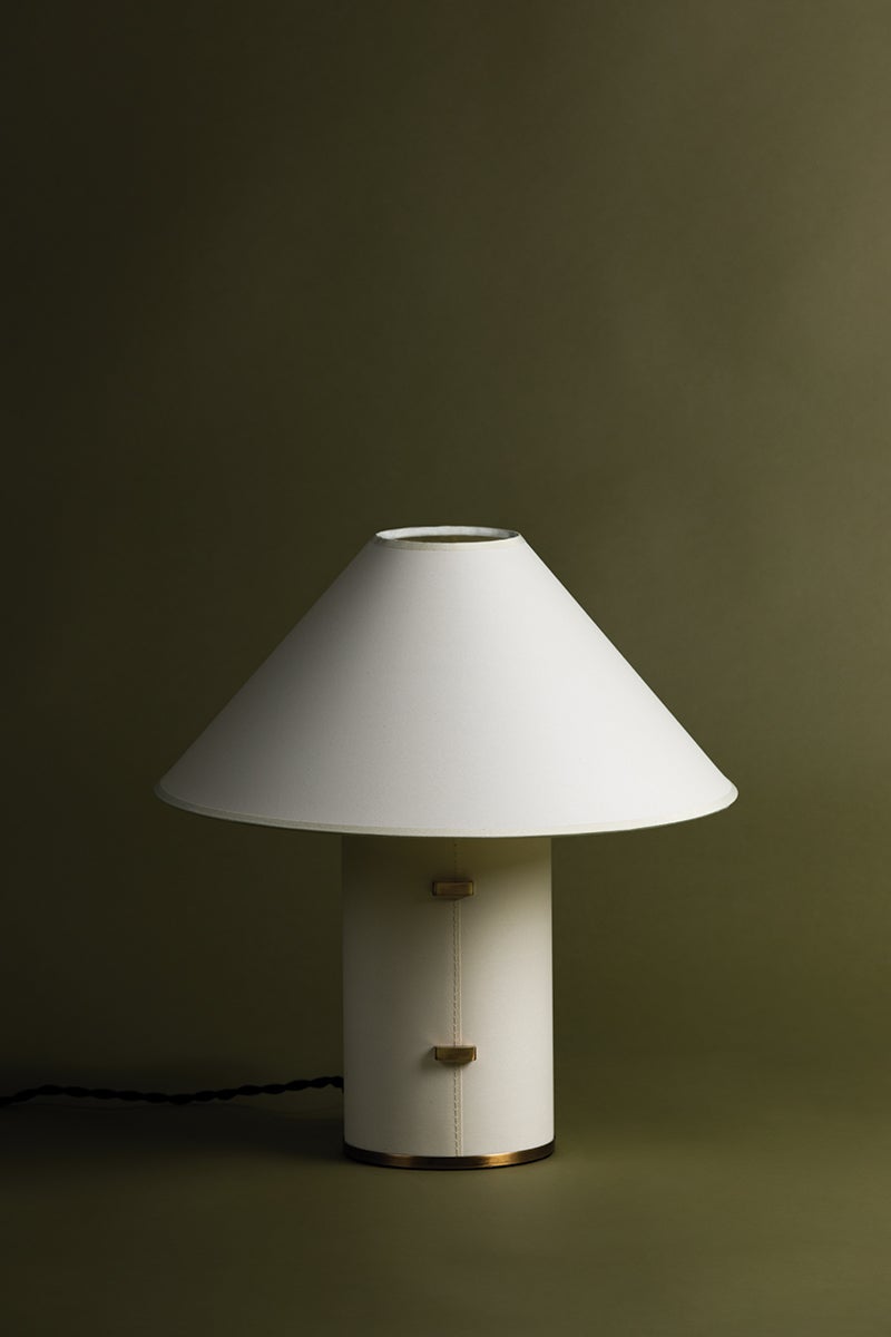 Bond Parchment Table Lamp styled in a room 2