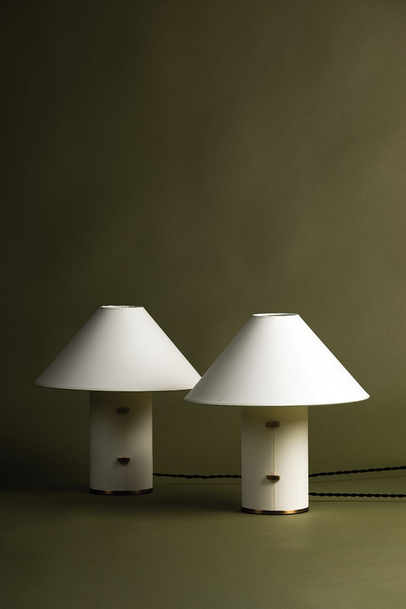 Bond Parchment Table Lamp styled in a room 3