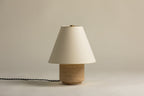 Bronte Travertine Table Lamp styled in a room 2
