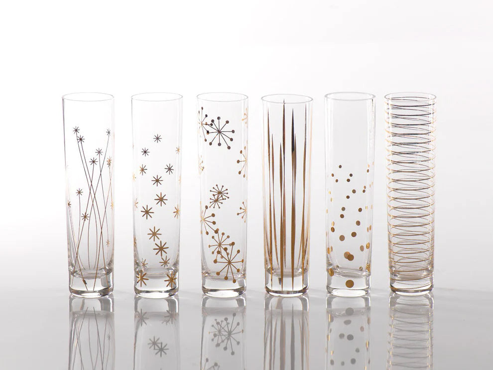 La Fête Golden Champagne Flutes