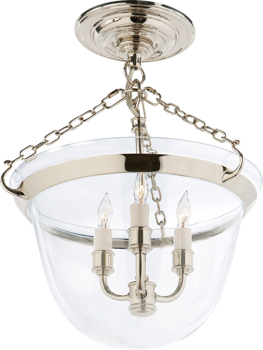Country Semi-Flush Bell Jar Lantern