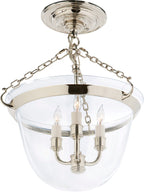 Country Semi-Flush Bell Jar Lantern